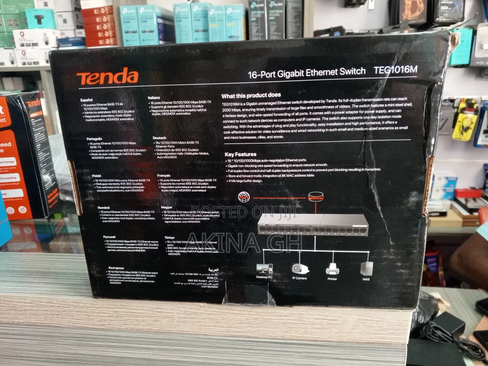 Tenda 16 Port Gigabit Fast Ethernet Switch Teg1016m