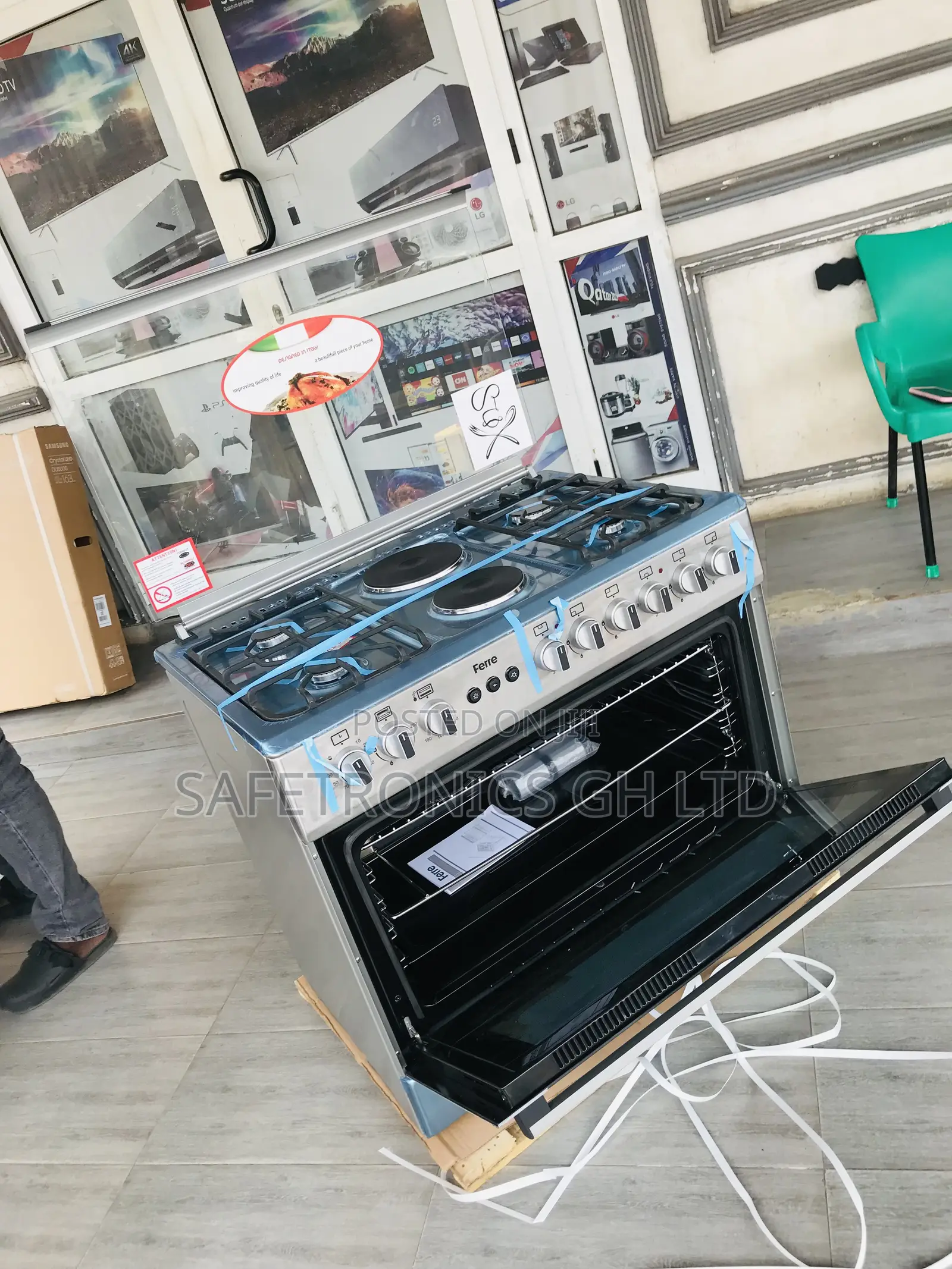 Affordable Grey 60x90 Turkish Ferre Oven 2 Electric 4 Gas