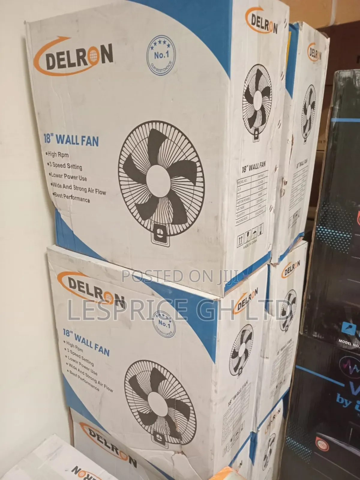 Delron 18" Wall Fan: Silent Mode