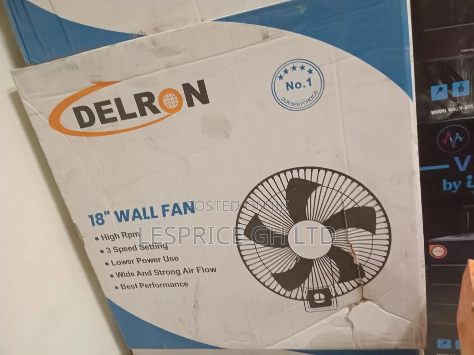 Saves Space: Delron 18" Wall Fan