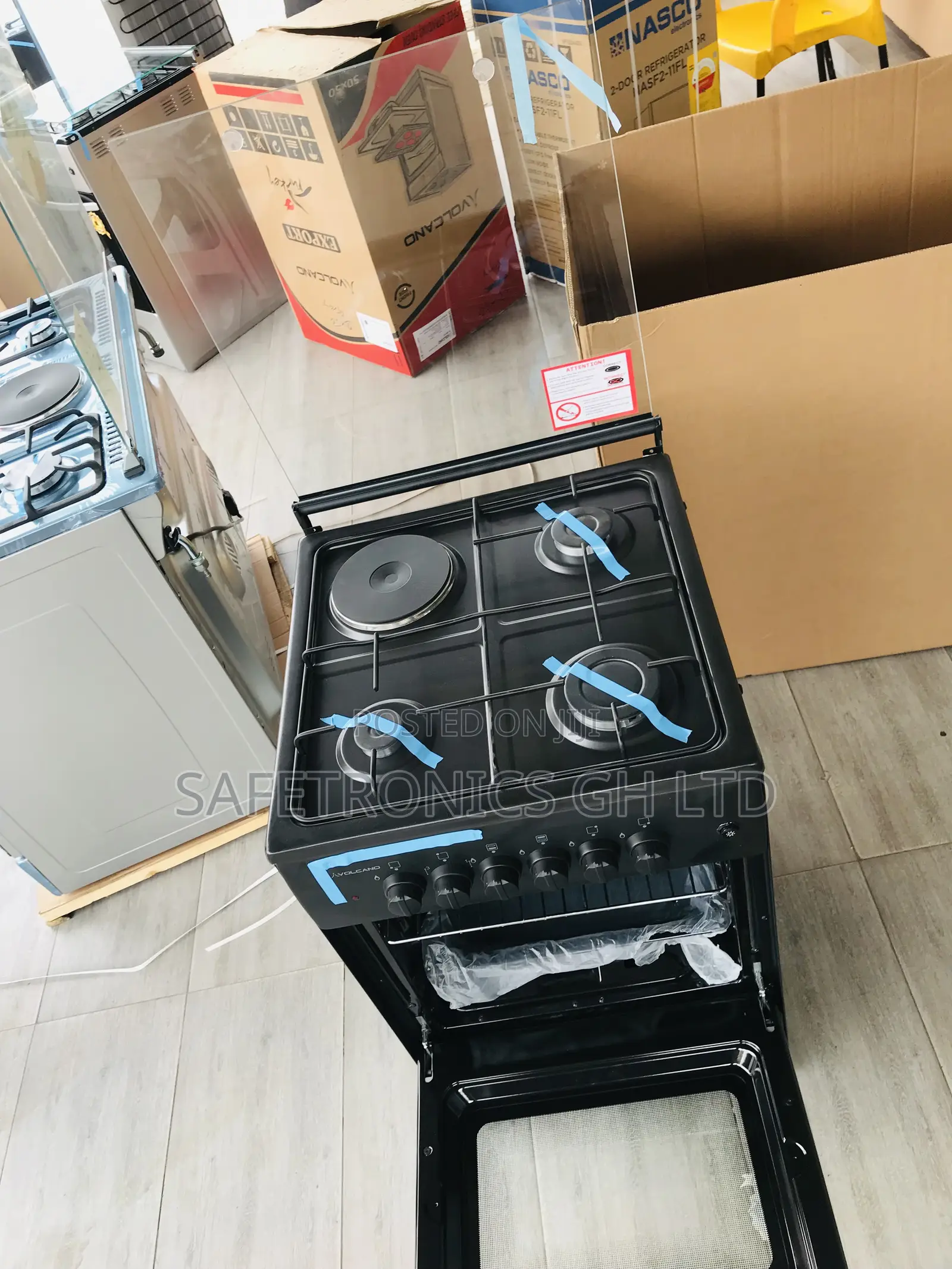 Essential Volcano 50x50 1 Electric 3 Gas Black Turkish Oven