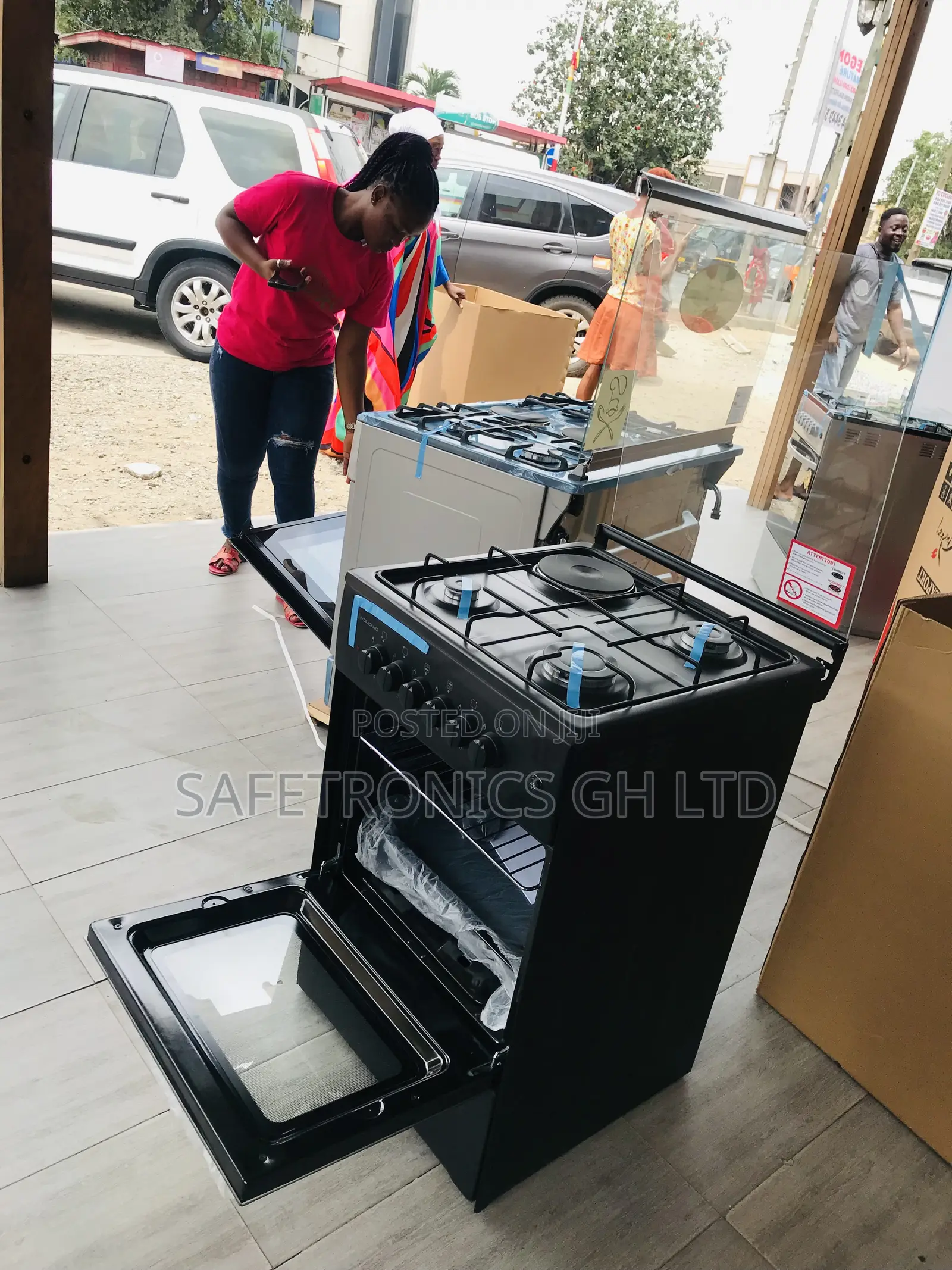 Original Volcano 50x50 3 Gas 1 Electric Oven Turkish Black