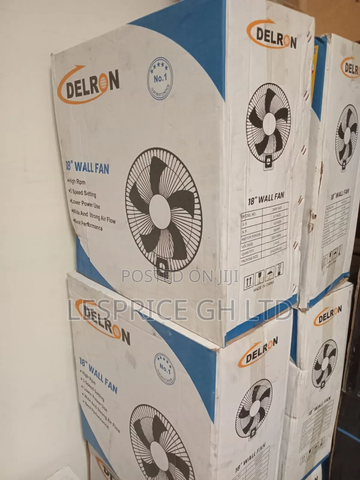 Wall Mounted Delron 18" Fan