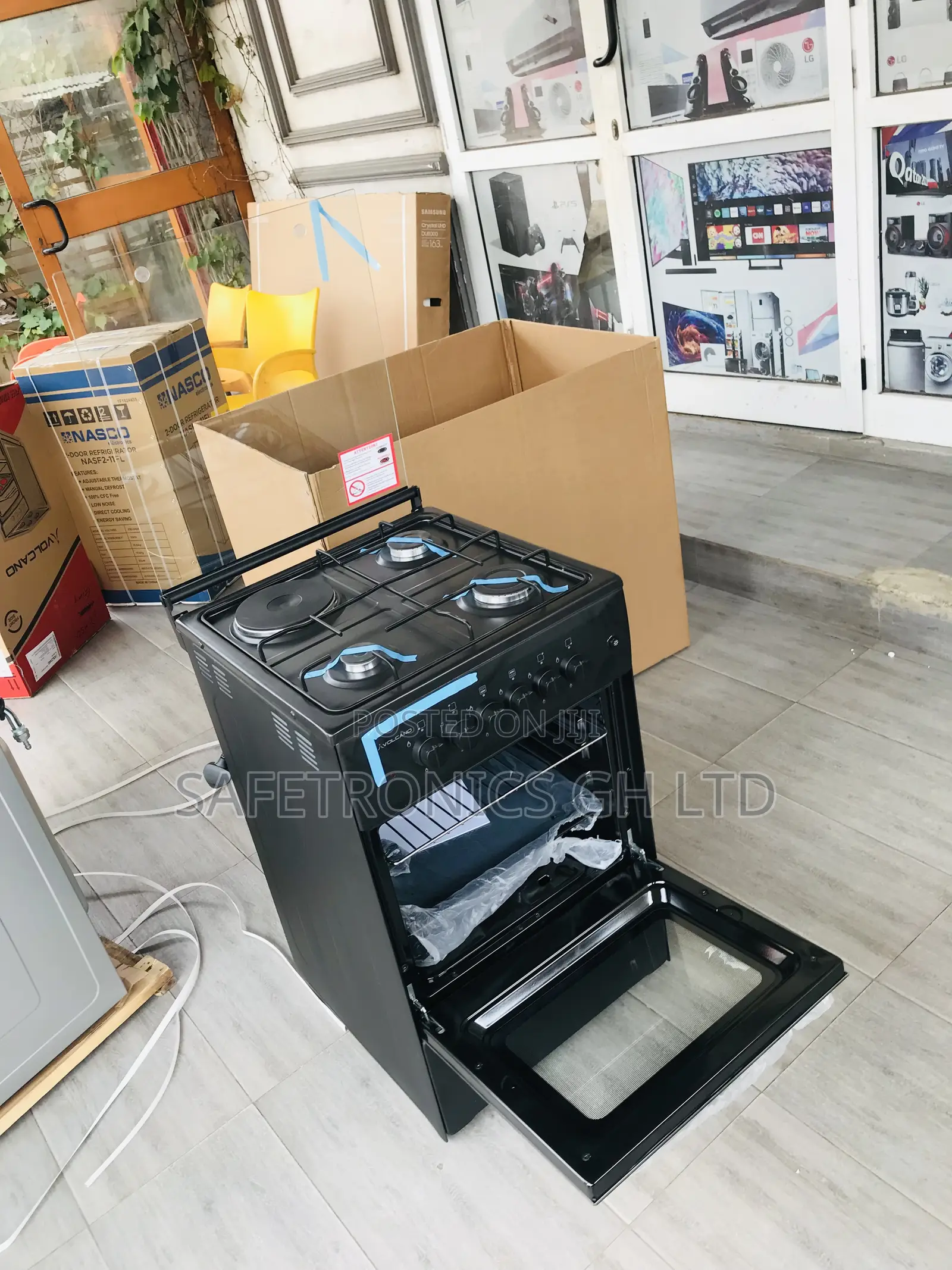 Choose Volcano 3 Gas 1 Electric Black 50x50 Oven