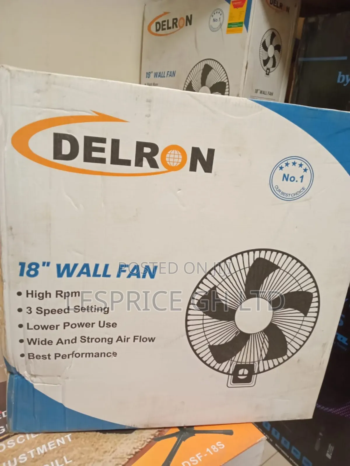 Energy Efficient: Delron Wall Fan, 18"