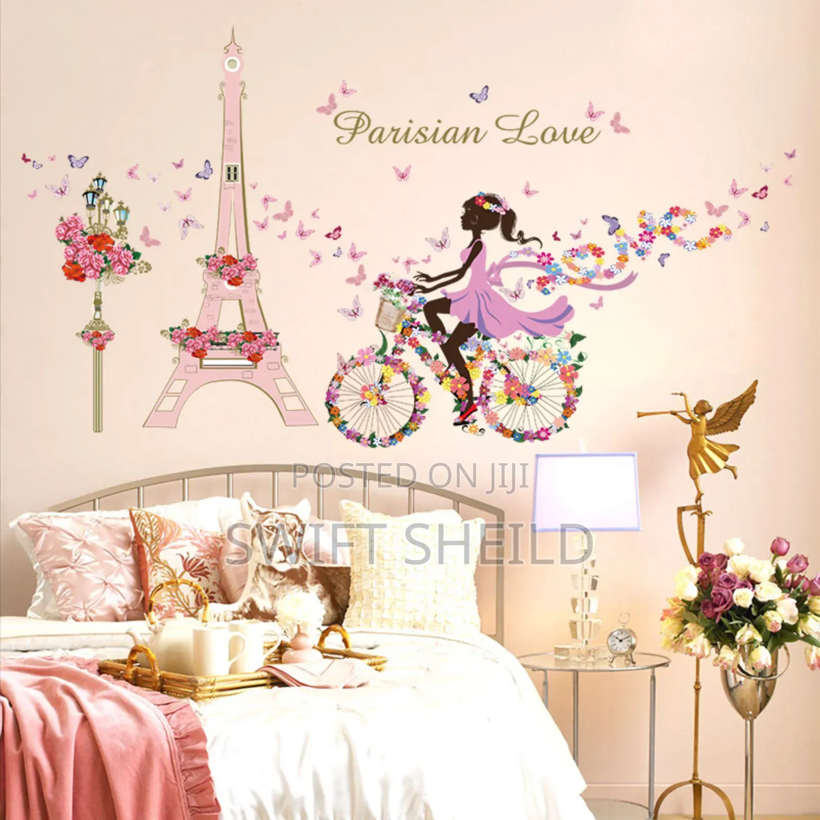 Girl Paris Butterfly Room Sticker