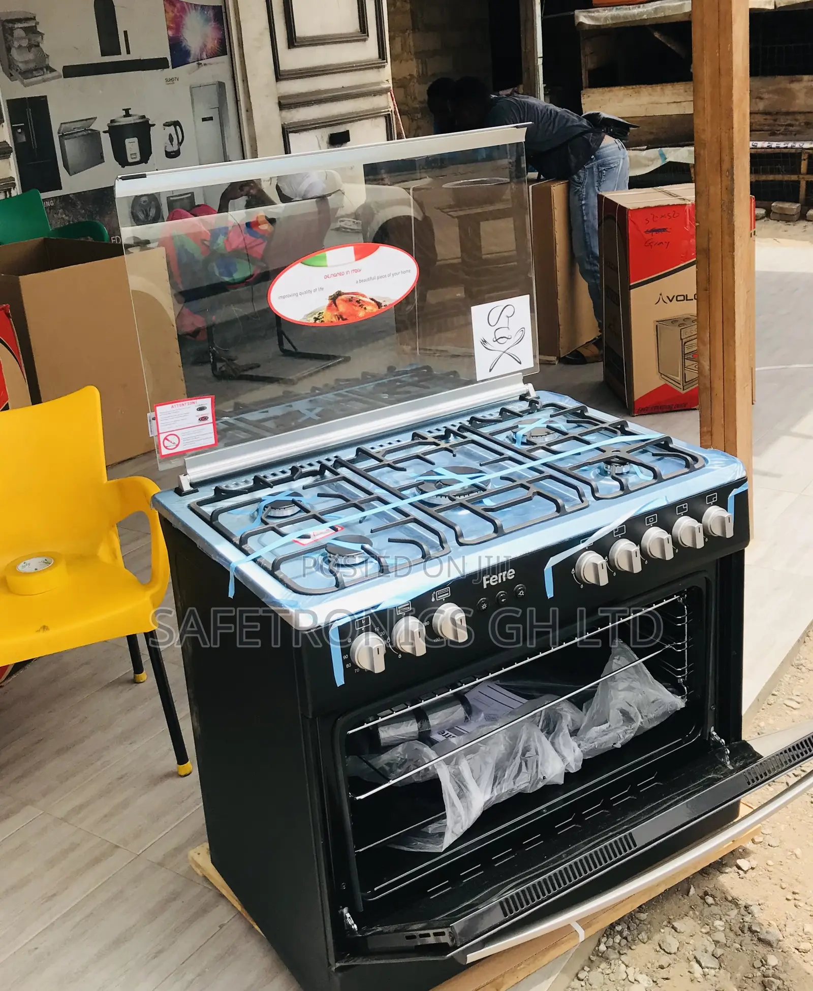 Oven With Grill Turkish Black Ferre 60x90 5 Gas Cooker