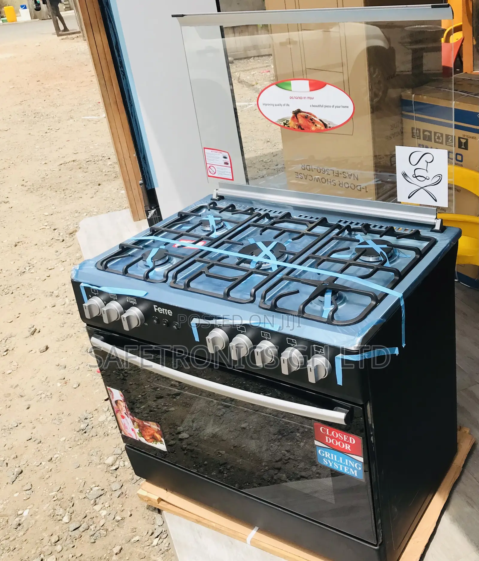 Efficiency Ferre 60x90 5 Gas Oven Turkish Black Cooker