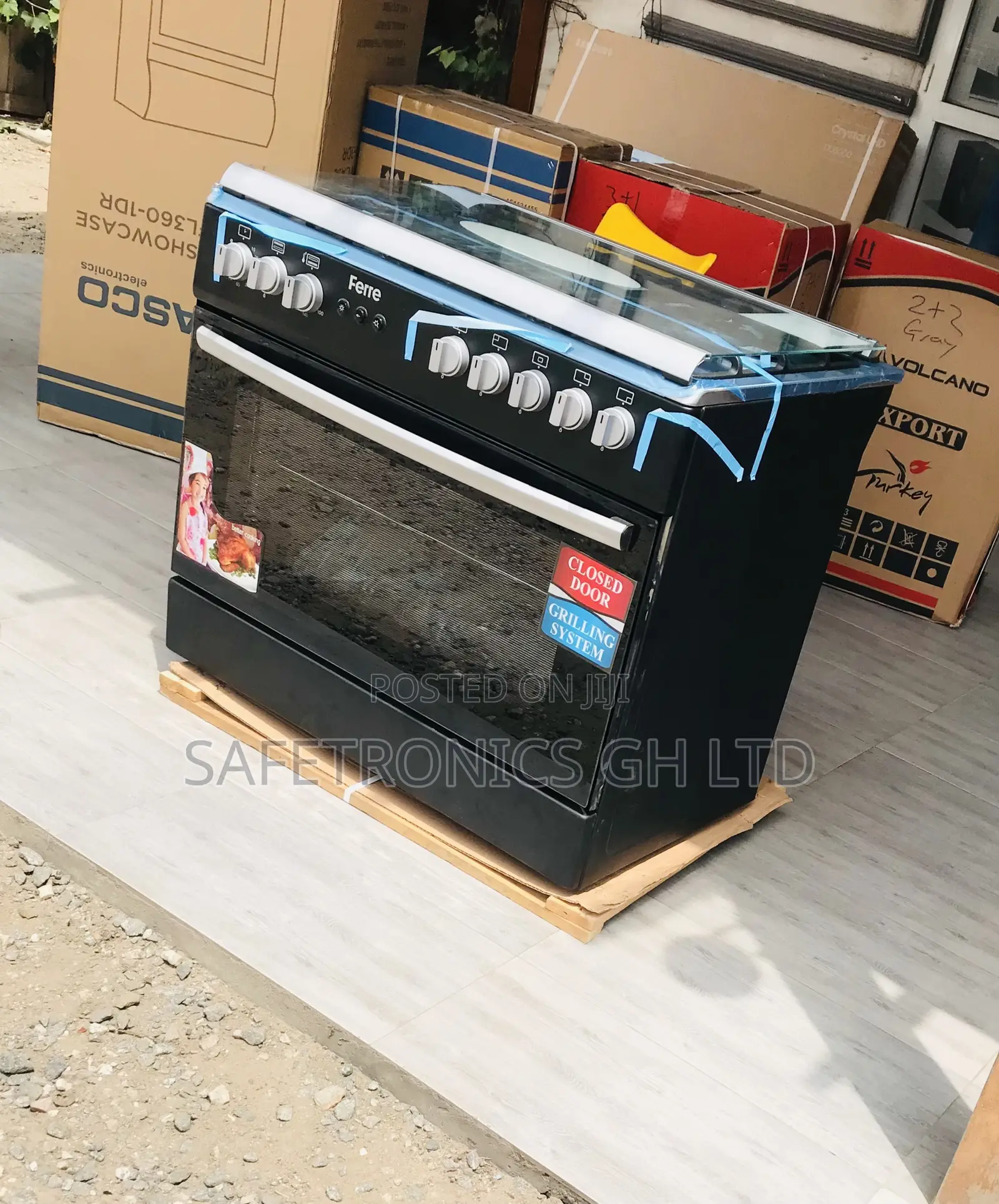 Massive New 60x90 5 Gas Cooker Oven Ferre Turkish Black