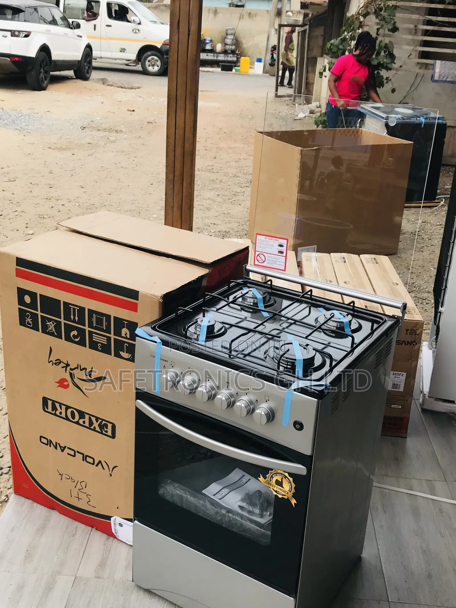 Long Lasting 50x50 4 Gas Volcano Oven Grey Turkish