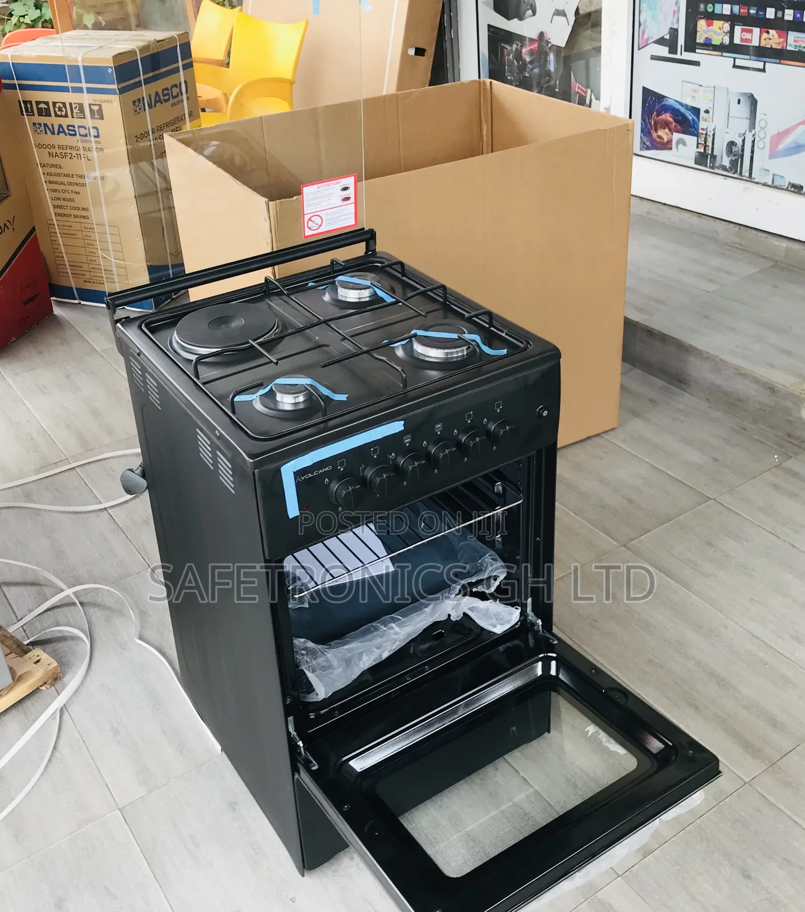 Modern 50x50 1 Electric Volcano Turkish 3 Gas Black