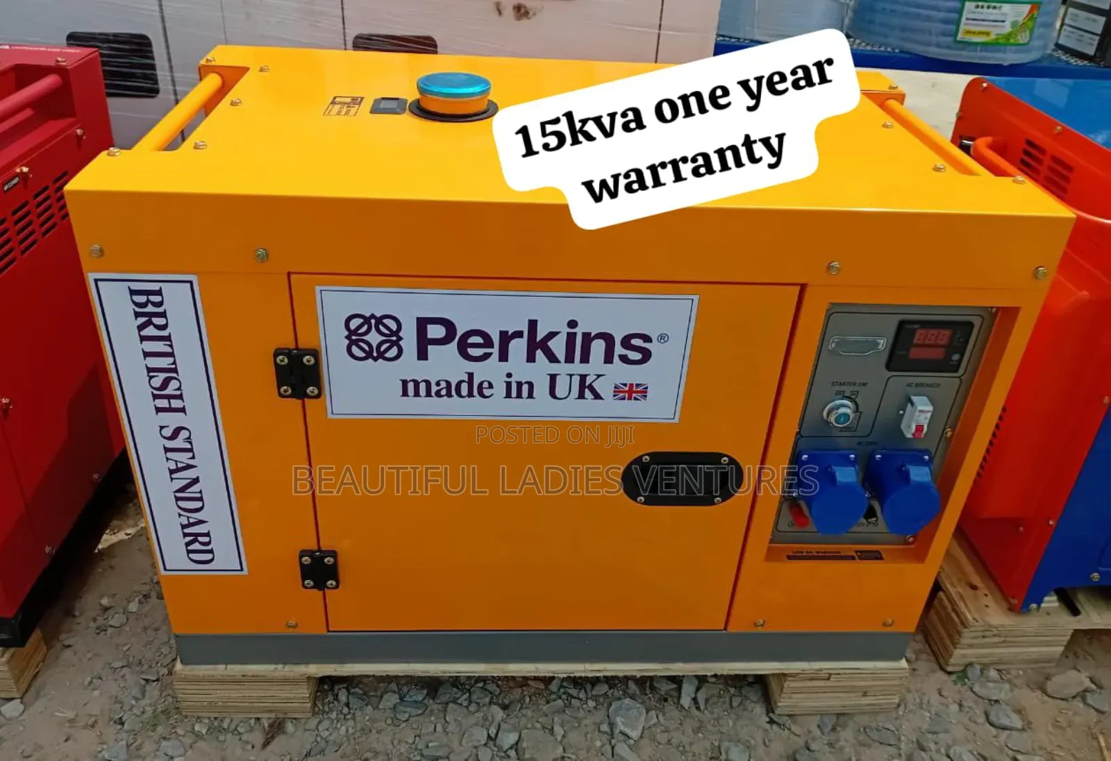 Yellow Perkins Generator 15kva 16500w 15kva Diesel