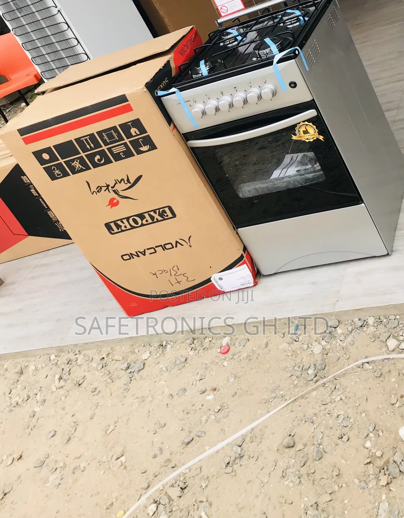 Choose (Grey) 50x50 Turkish Oven Volcano 4 Gas Cooker