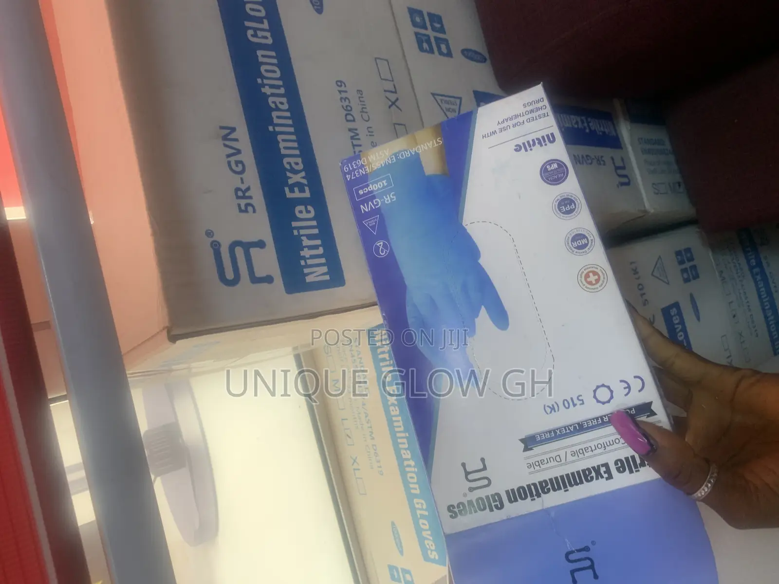 Blue Nitrile Gloves Powder Free Original Long Lasting