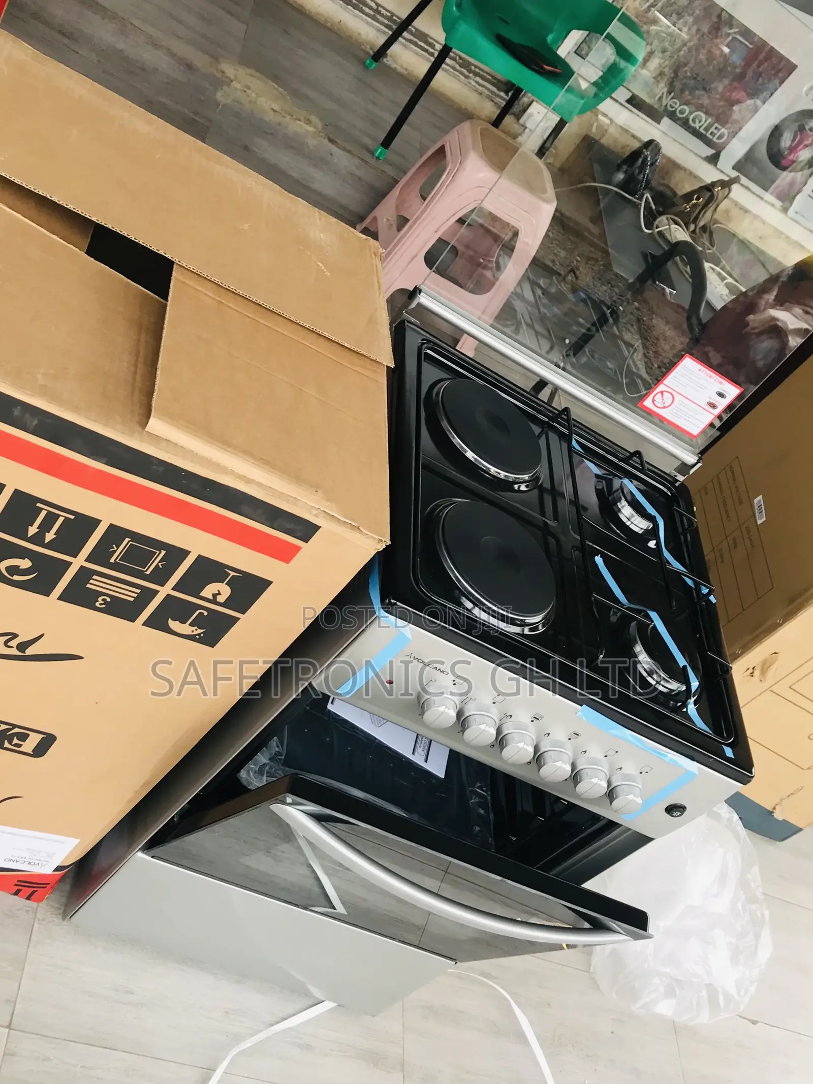 Quality Grey 50x50 2 Gas 2 Electric Oven Volcano Turkish