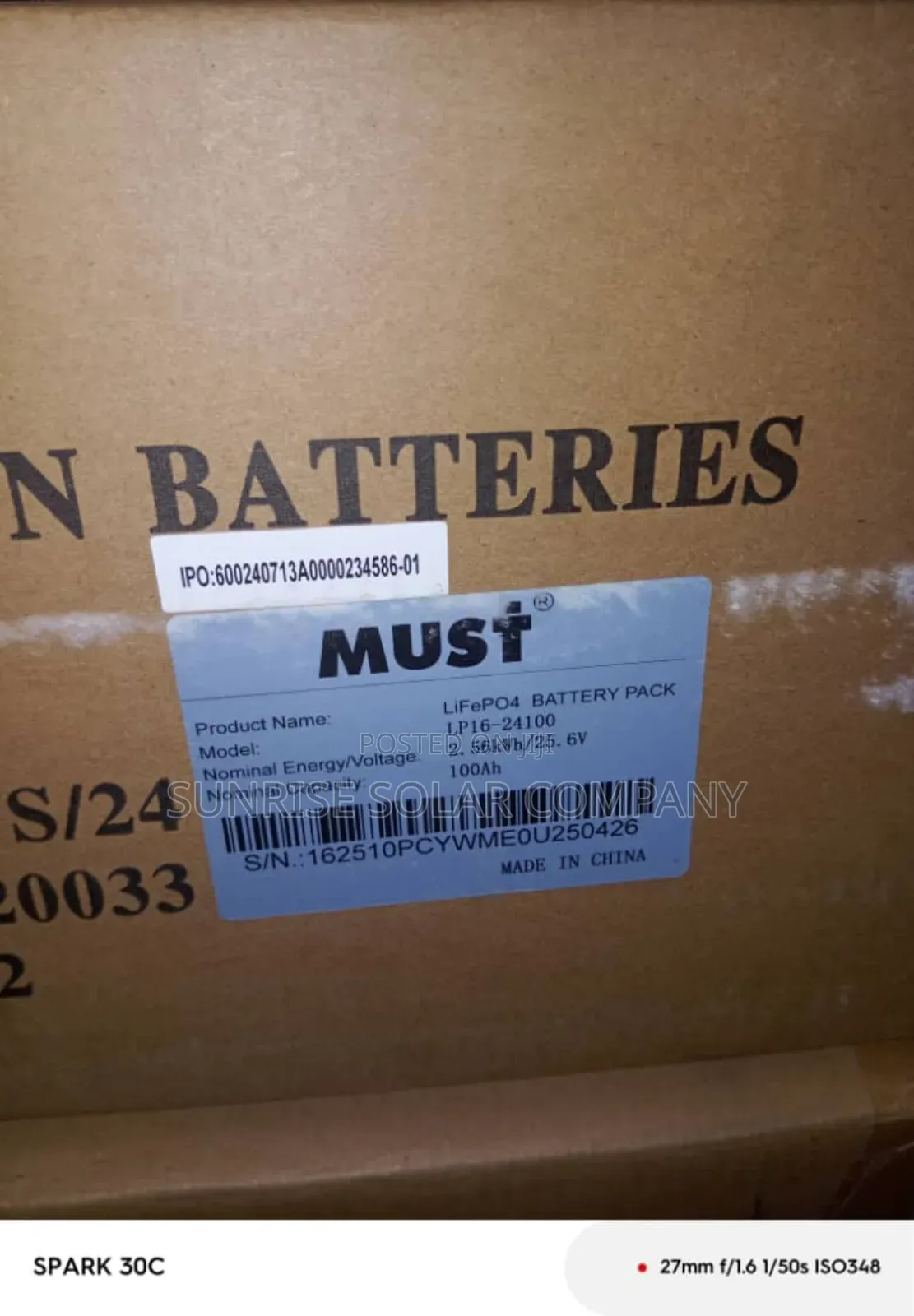 Lithium Battery 24v Must 100ah