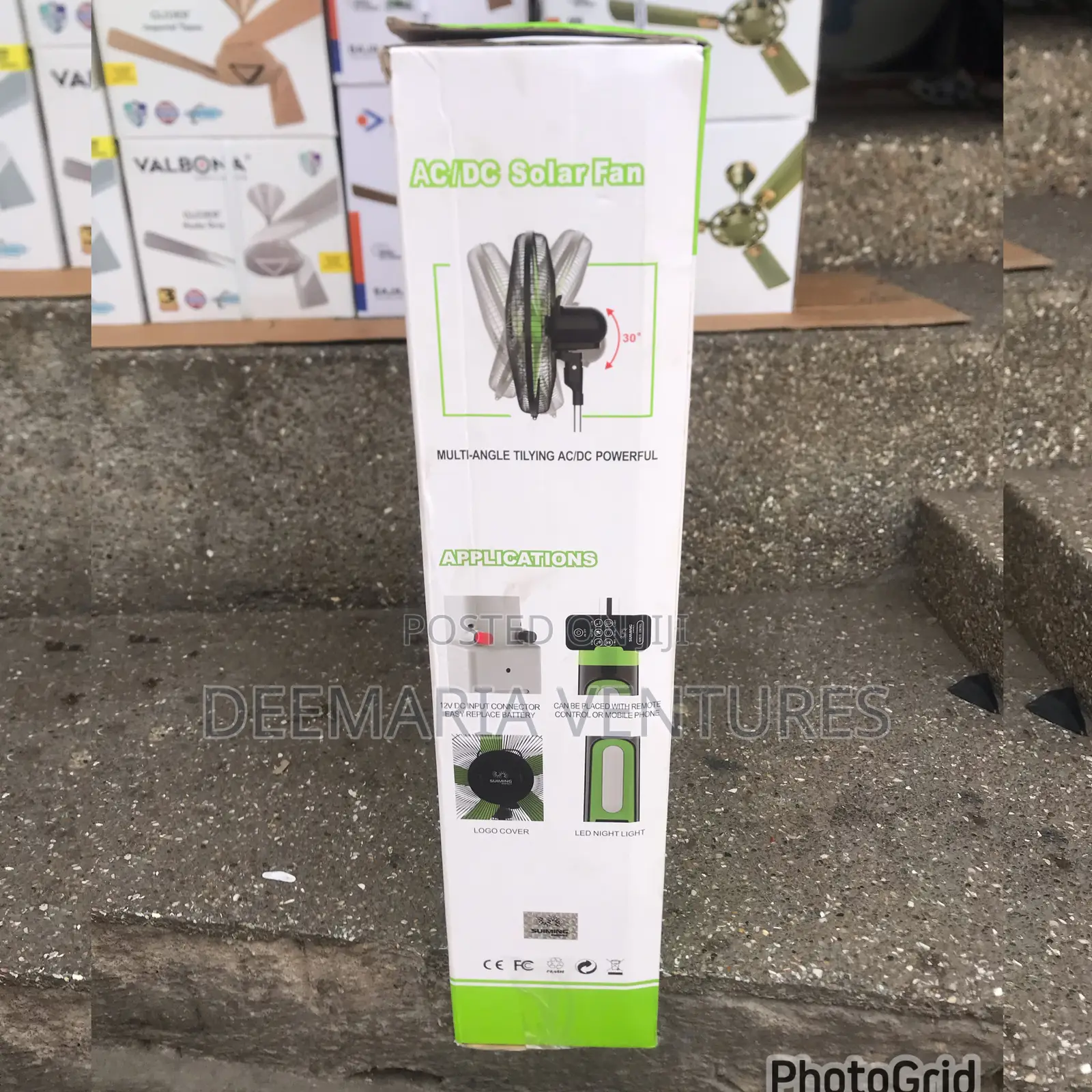 Suiming 18 Inches Rechargeable Solar Fan Ac Dc