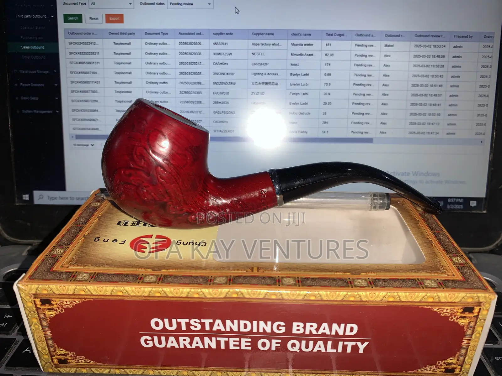 Carved Wooden Tobacco Smoking Pipe