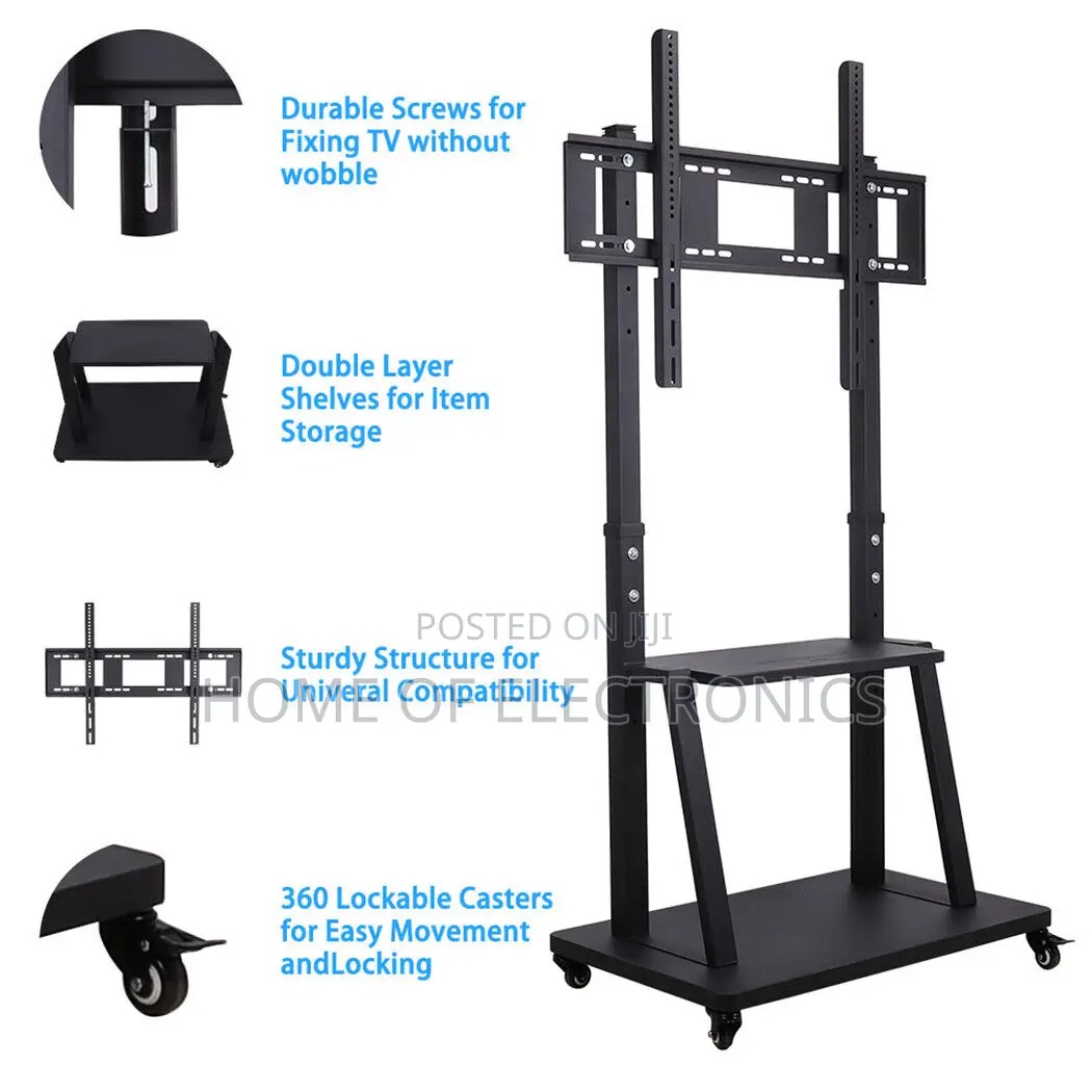 360 Lockable Casters Mobile Trolley Tv Stand(60-100 Inch)
