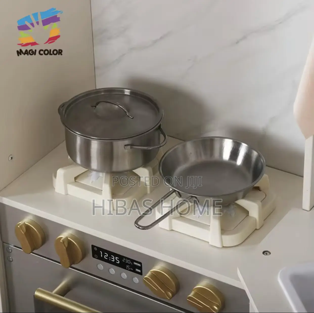 Curved Wooden Play Kitchen,Light,Sound,Water,Lcd Board,Phone