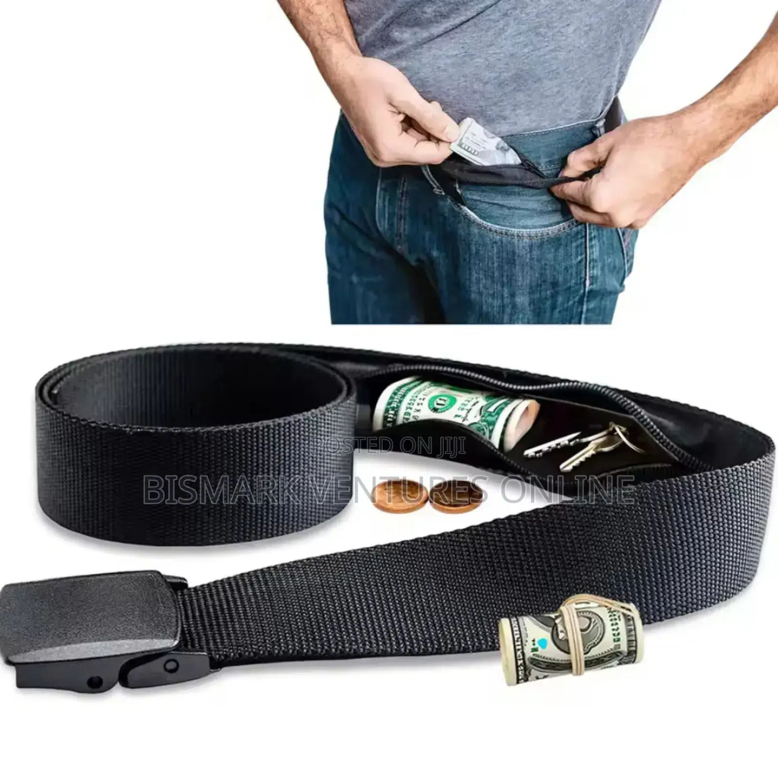 Automatic Buckle Travel Cash Anti Theft Belt