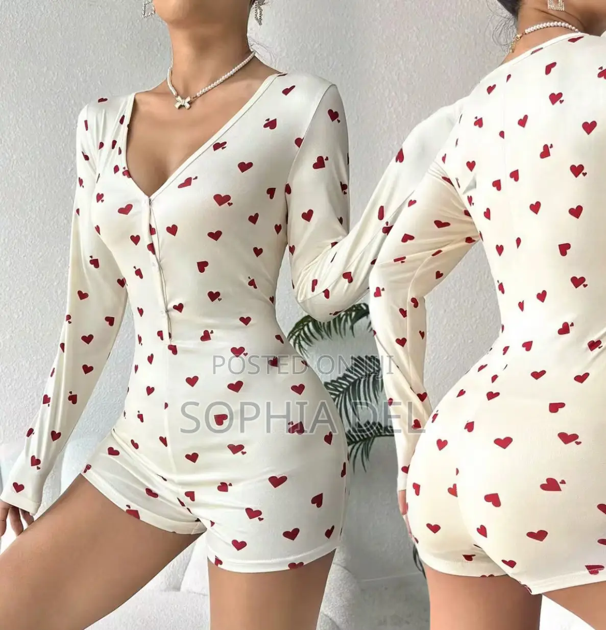 Ladies Love Print Jumpsuit