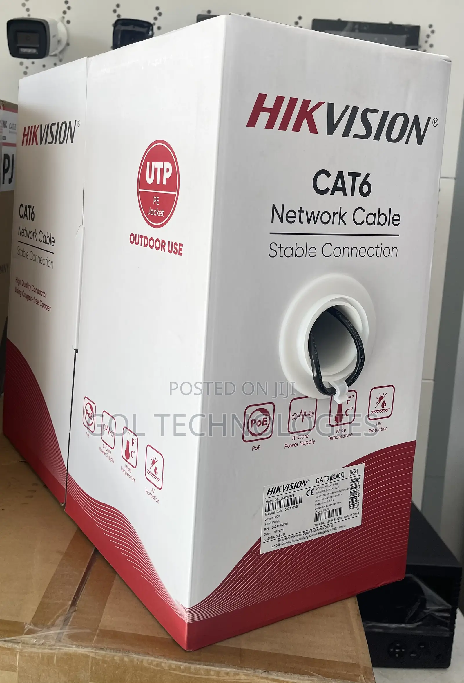 Hikvision Pure Copper Cat6 Cable Ds-1ln6outpe Full Copper