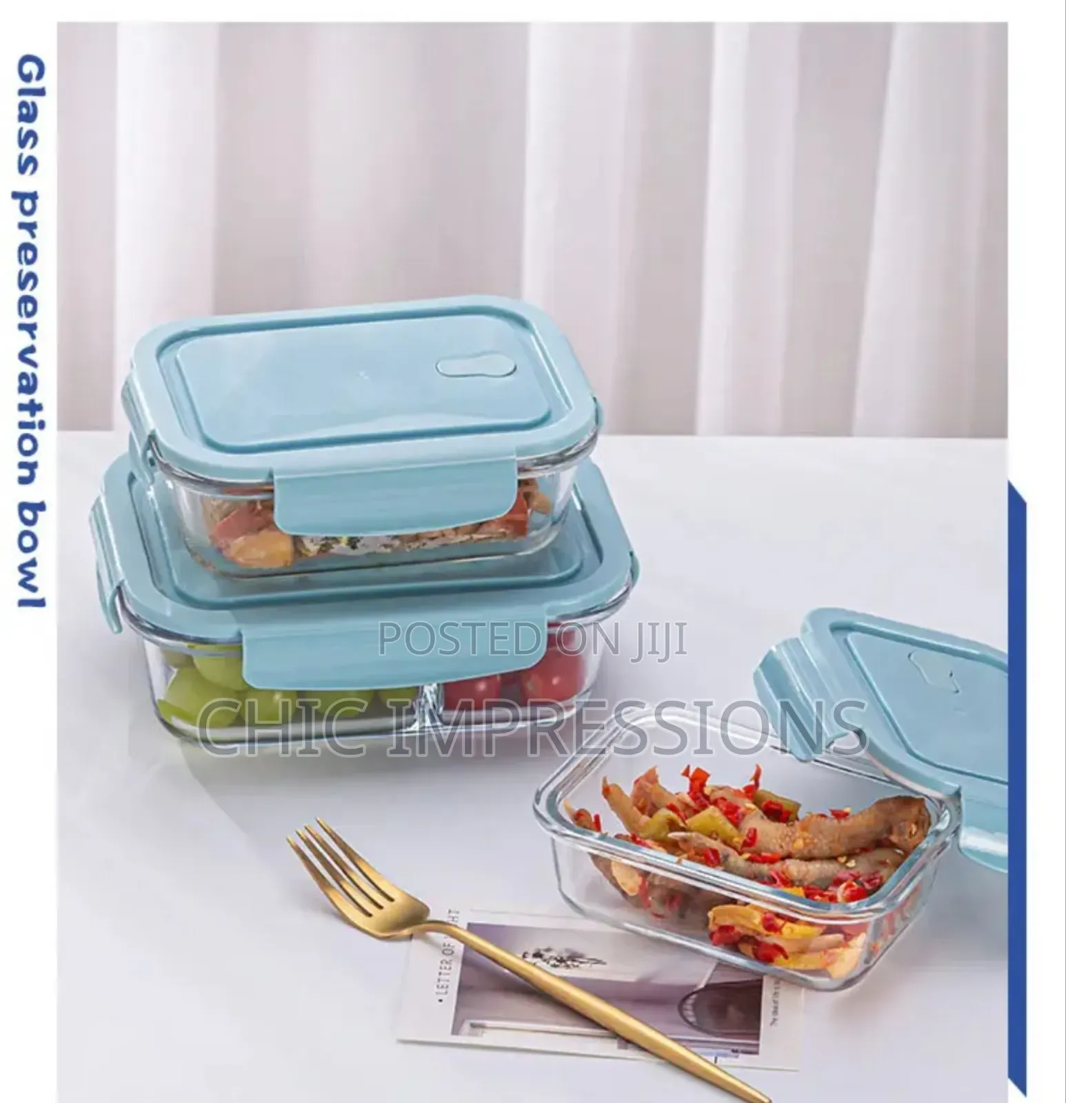Borosilicate Storage Glass Bowl 3pcs