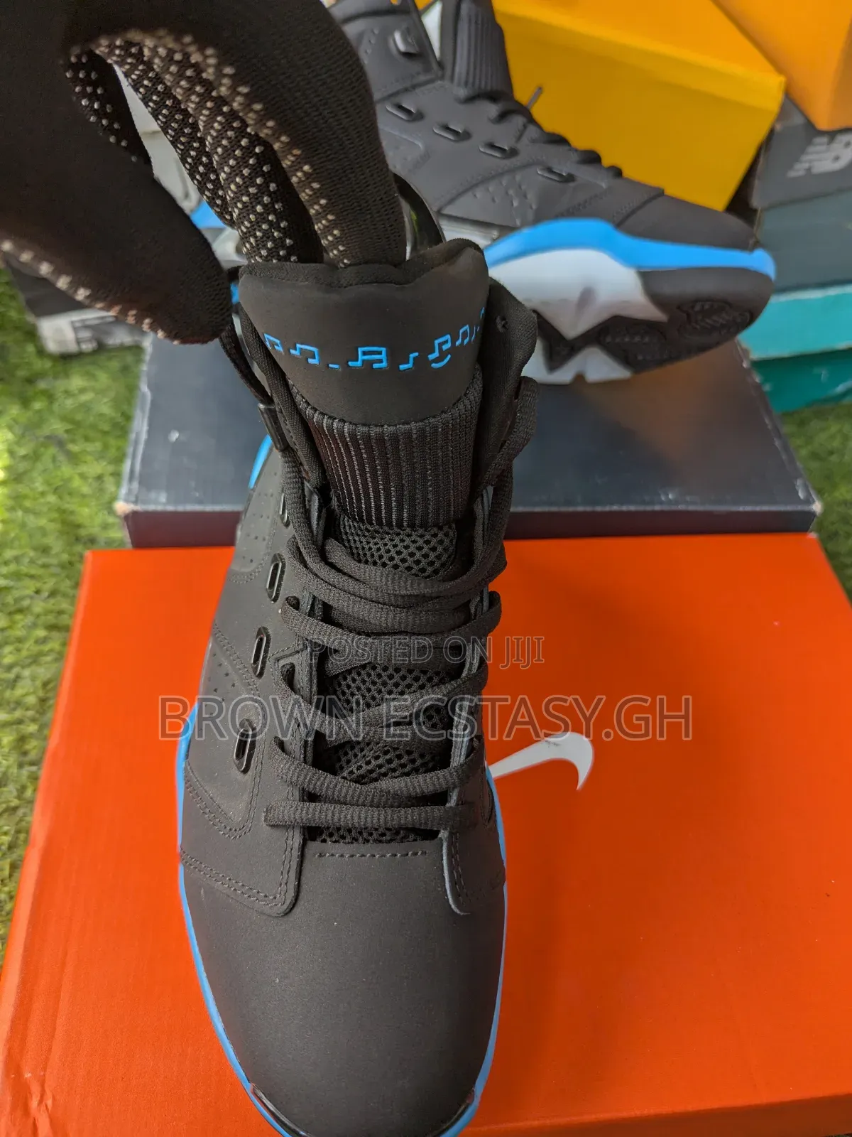 Jordan 6 Sneakers (Black and Blue)