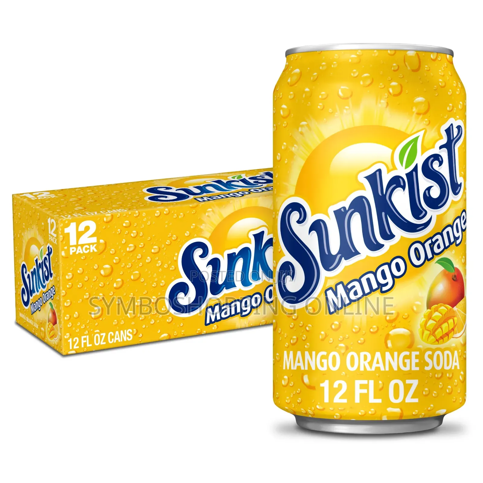 Sunkist Mango Orange Soda, 12 Oz Cans, 12 Pack