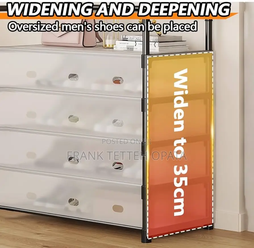 5 Tier Metal Shoes Shelf With Hooks Cover for Entryway