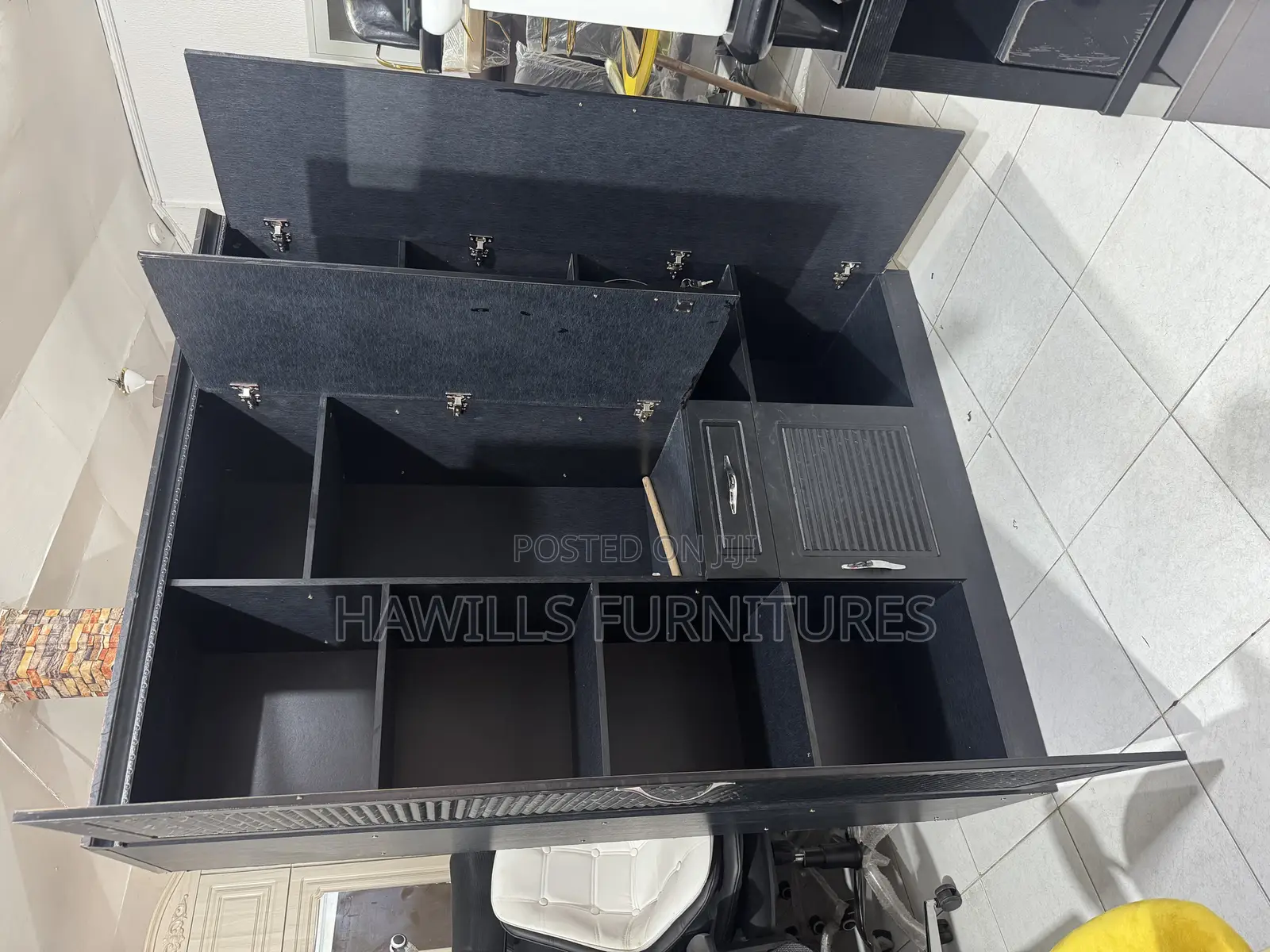 3-1 Wooden Black Wardrobe