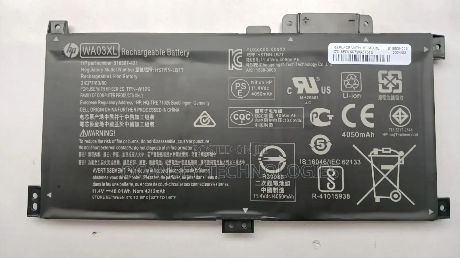 Original Hp Wa03xl Battery for Pavilion X360 14-Ba 15-Bk