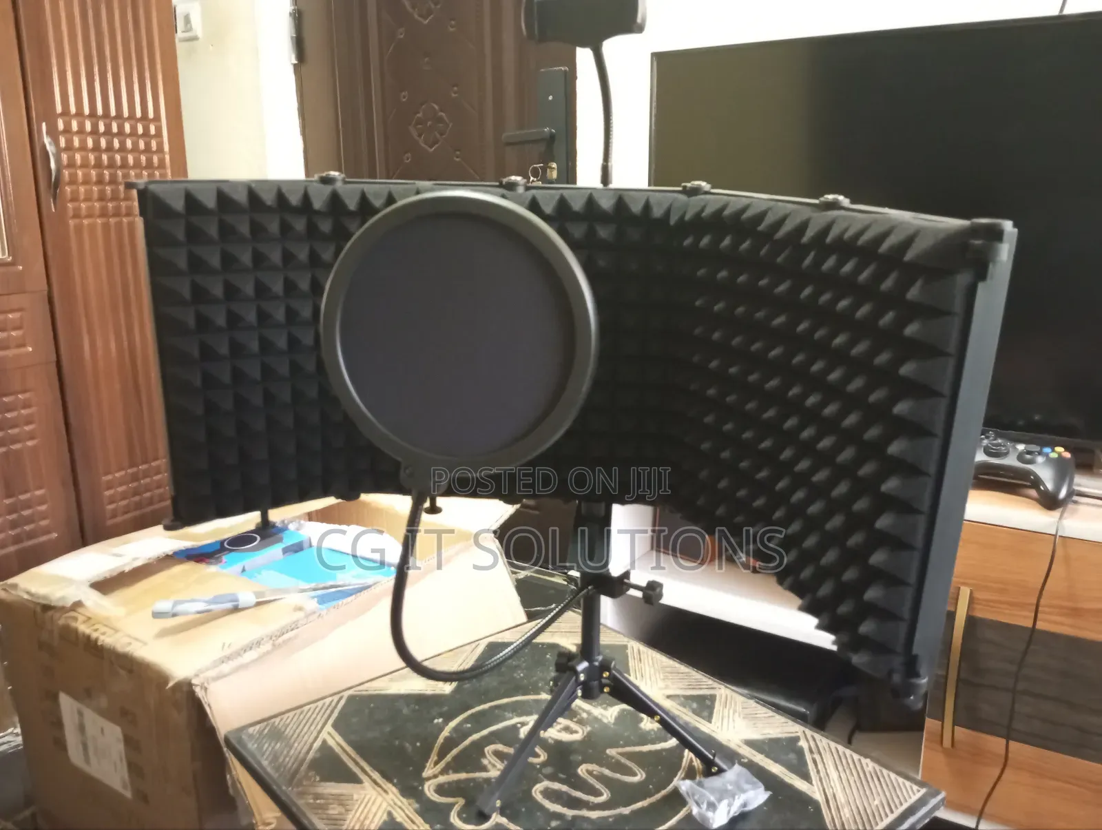 Microphone Wind Shield With Pop Filter And Mobile Holder