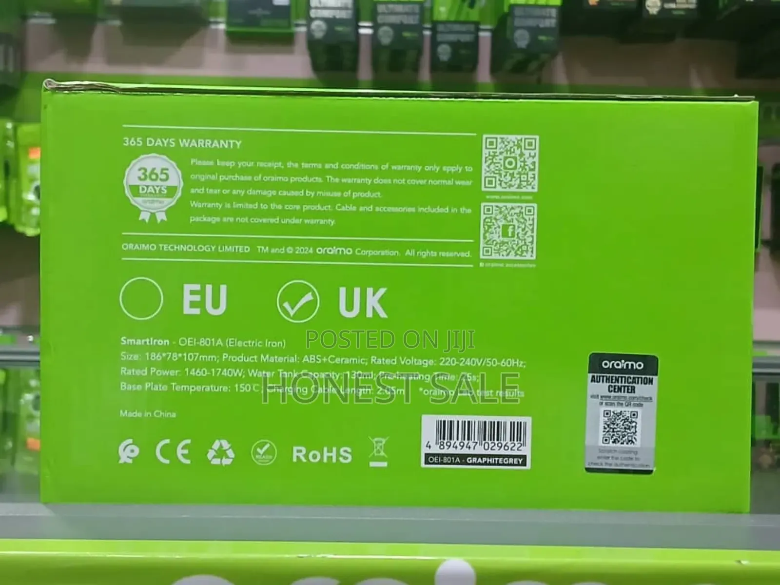 Oraimo Smartiron 1740w Portable Electric Iron