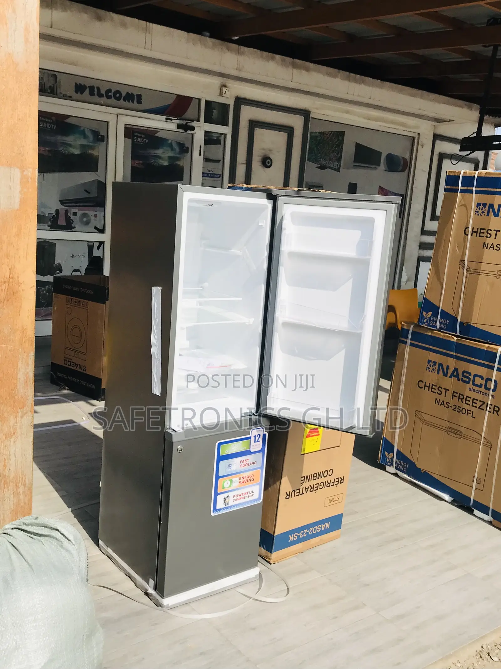 Nasco Nasd2-23-Sk Bottom Freezer Grey 2 Doors Refrigerator