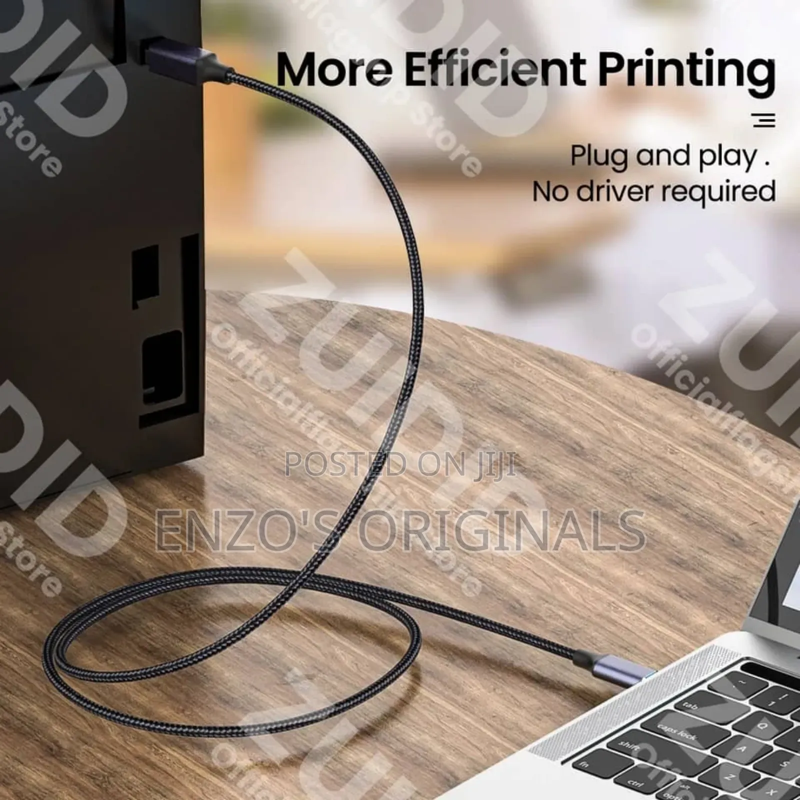 Usb-C to Printer Cable Usb Type B 2m Length Braided High Quality