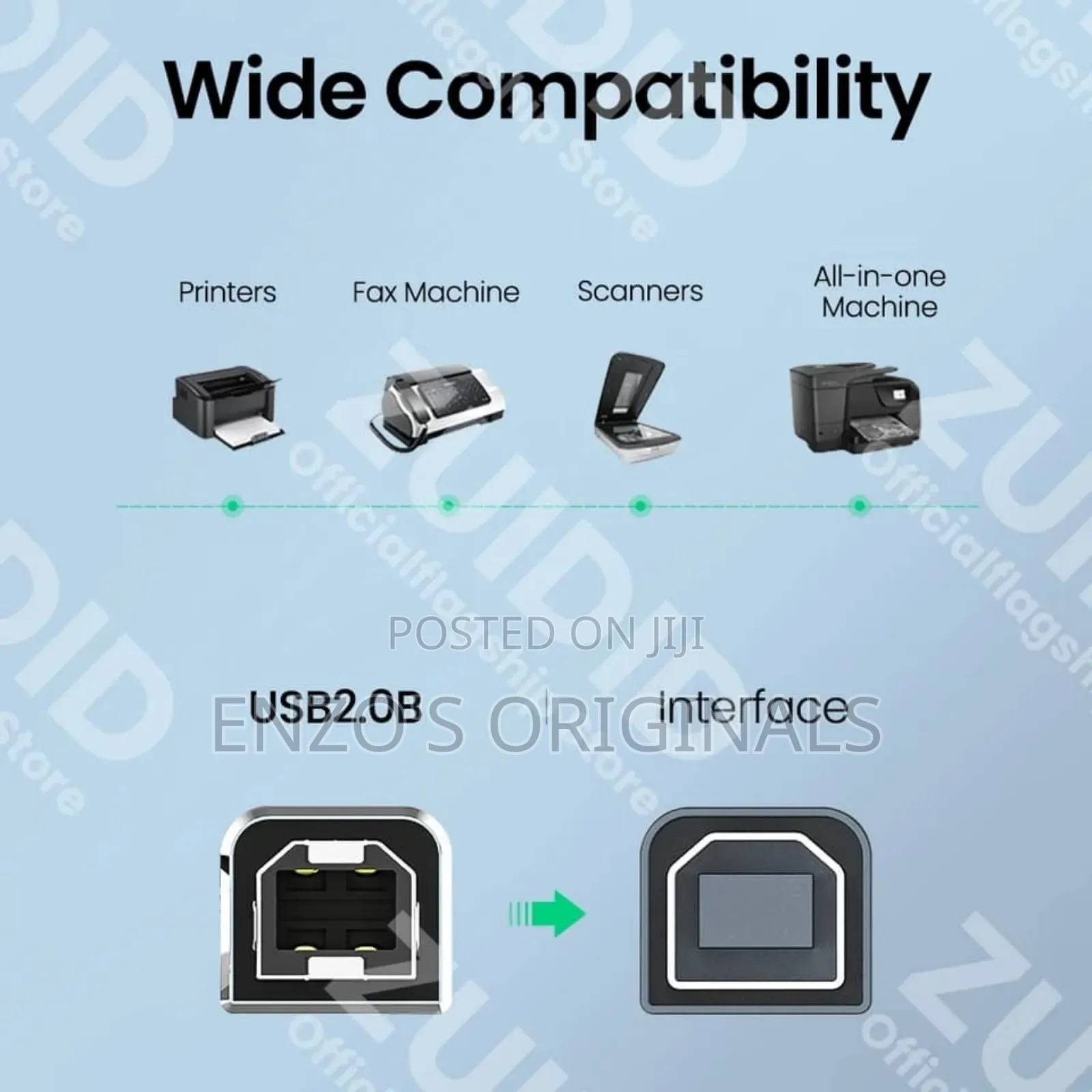 Usb-C to Printer Cable Usb Type B 2m Length Braided High Quality