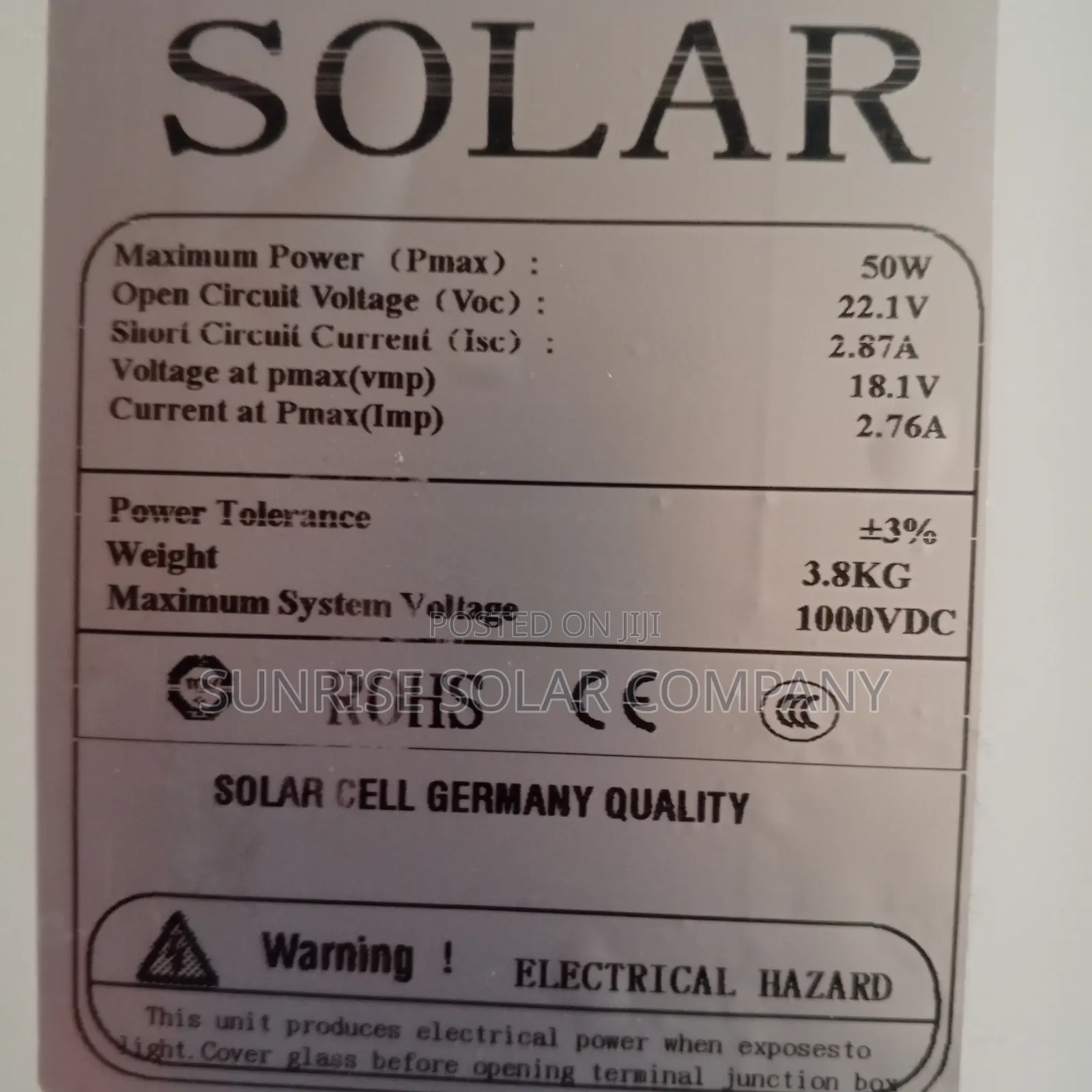 Solar Panel 50w Mono
