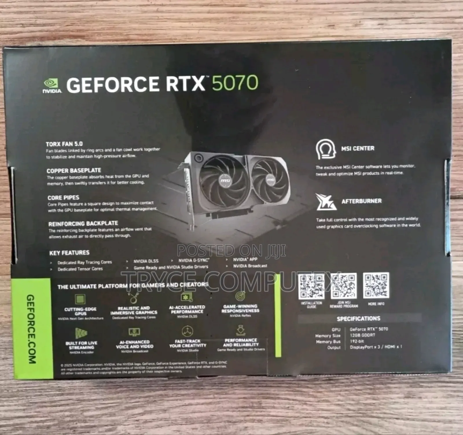 Msi Geforce RTX 5070 12g Shadow Oc Graphic Card