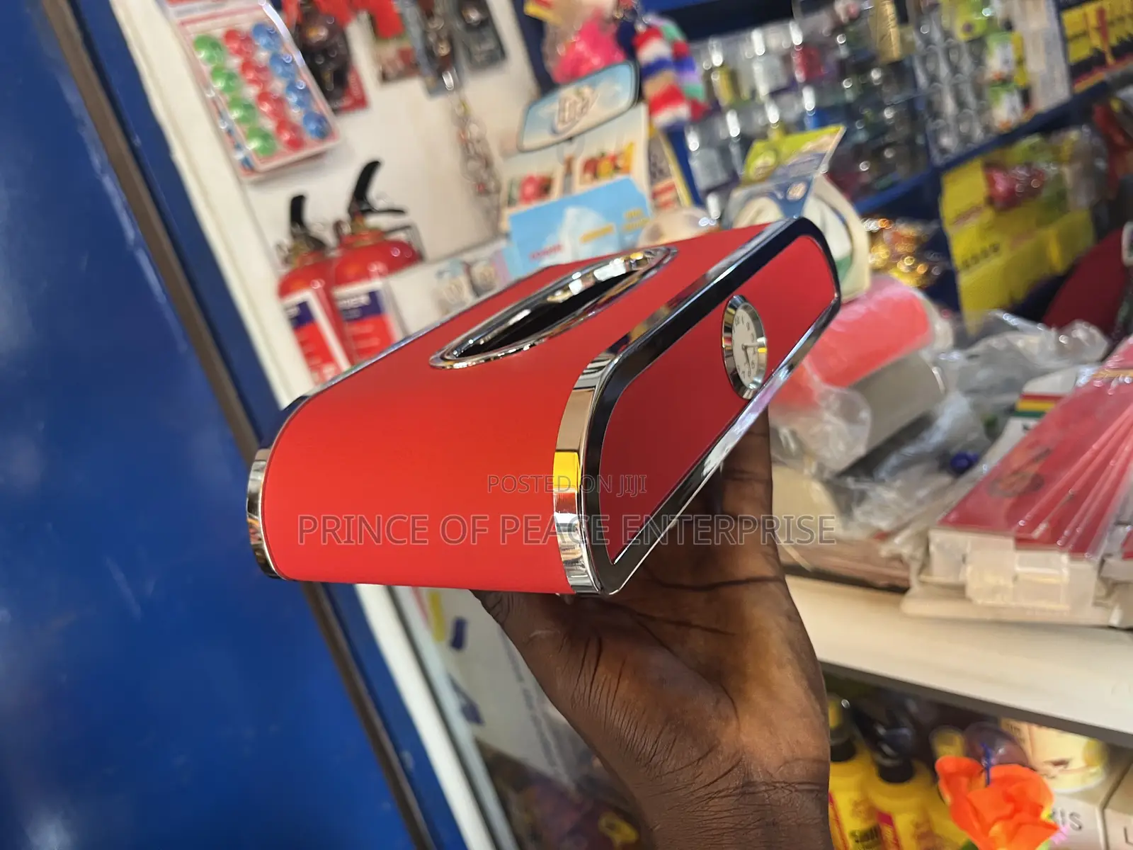 Red Tissue Case With Watch for Homes Office and Cars