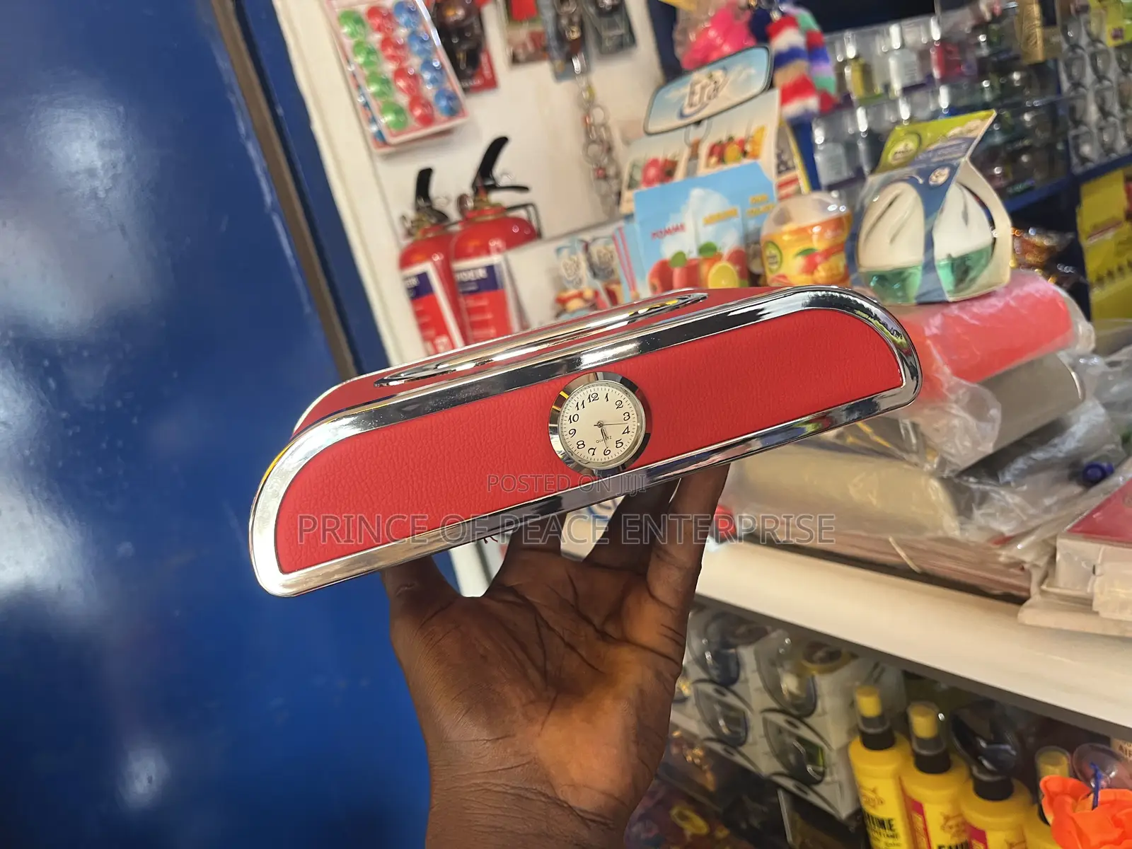 Red Tissue Case With Watch for Homes Office and Cars