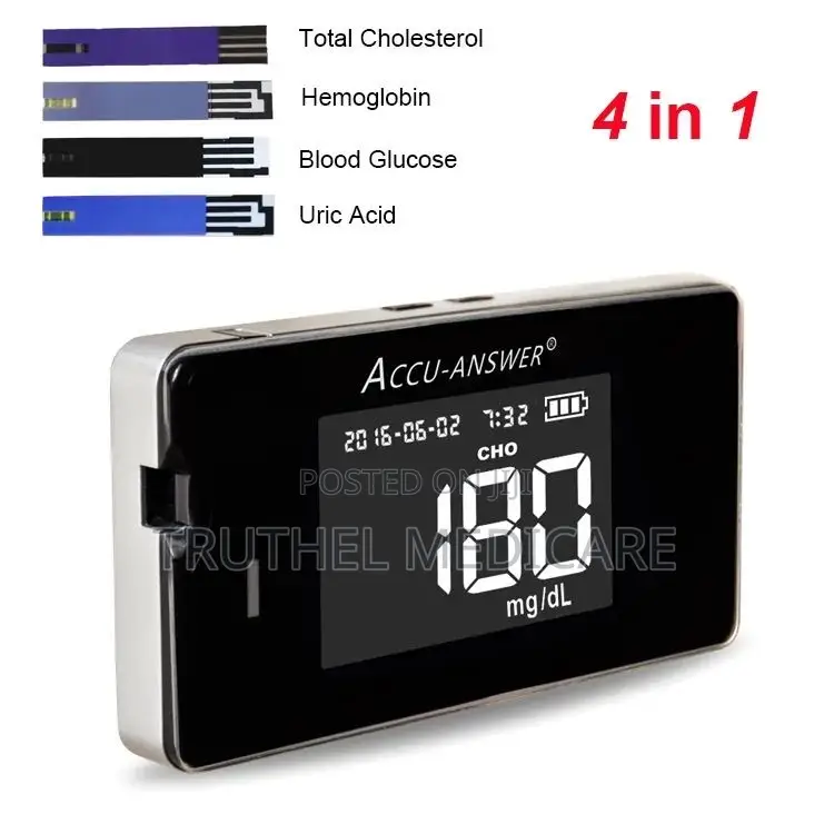 Cholesterol Meter - 4in1(Uric, Hb,Glucose,Tc)