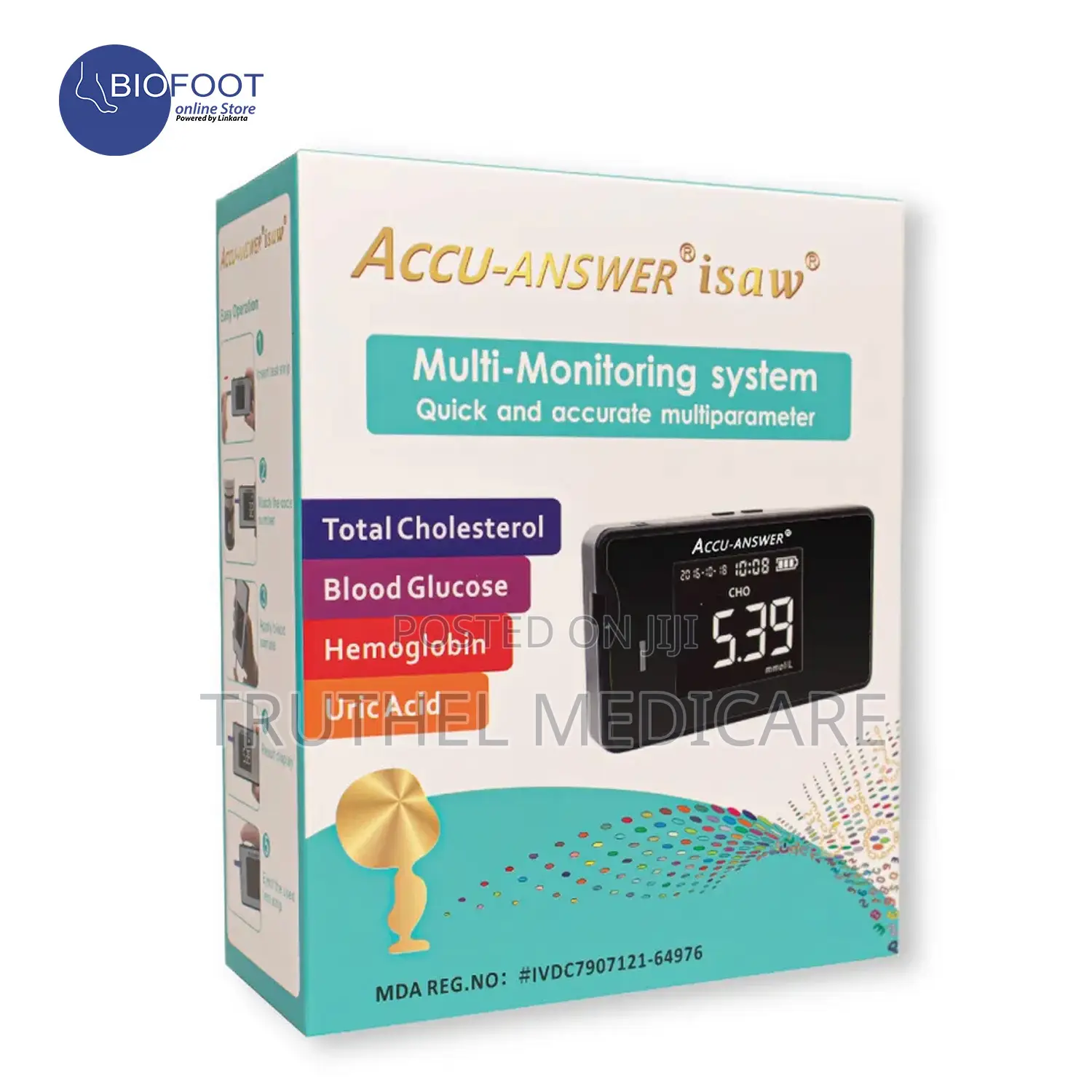 Cholesterol Meter - 4in1(Uric, Hb,Glucose,Tc)