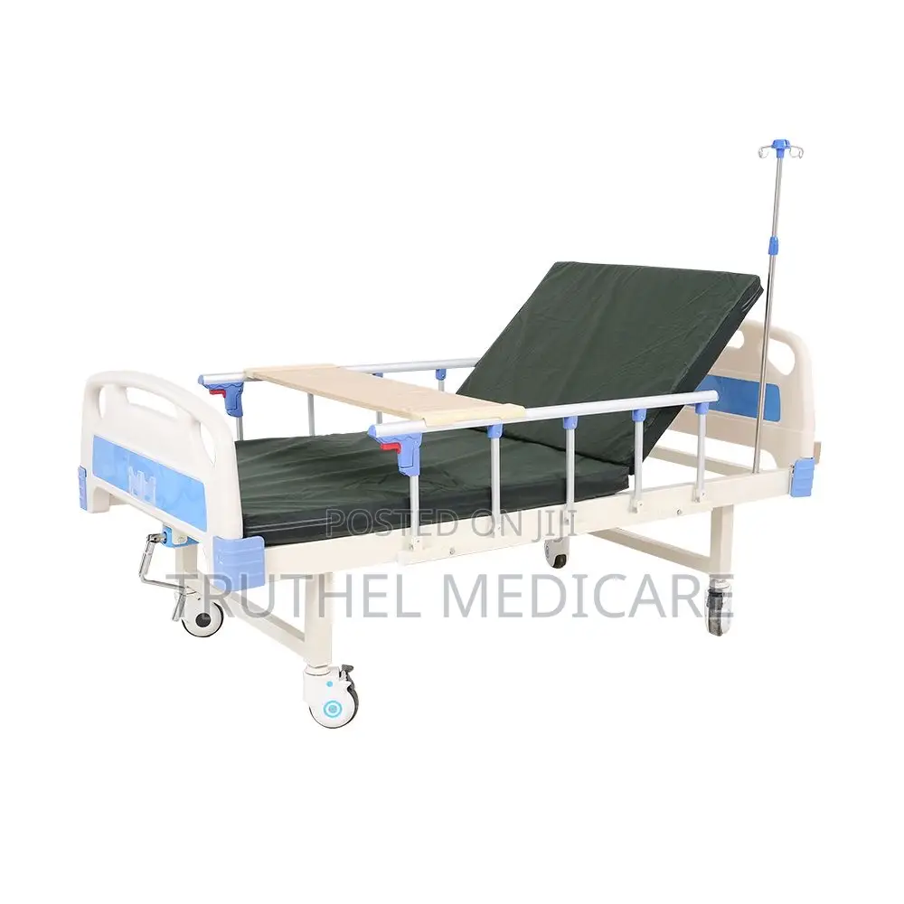 Hospital Bed - 1crank(Free Mattress, Iv Pole, Table)