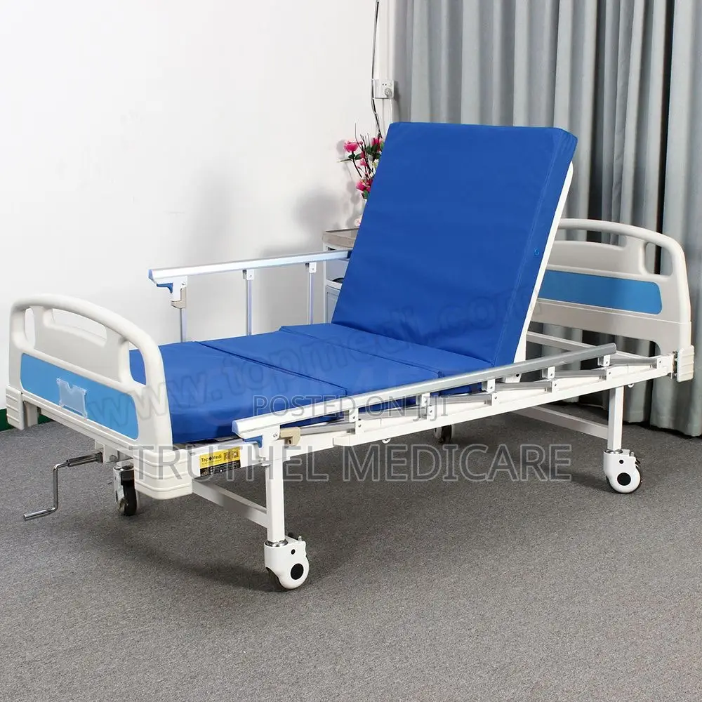 Hospital Bed - 1crank(Free Mattress, Iv Pole, Table)