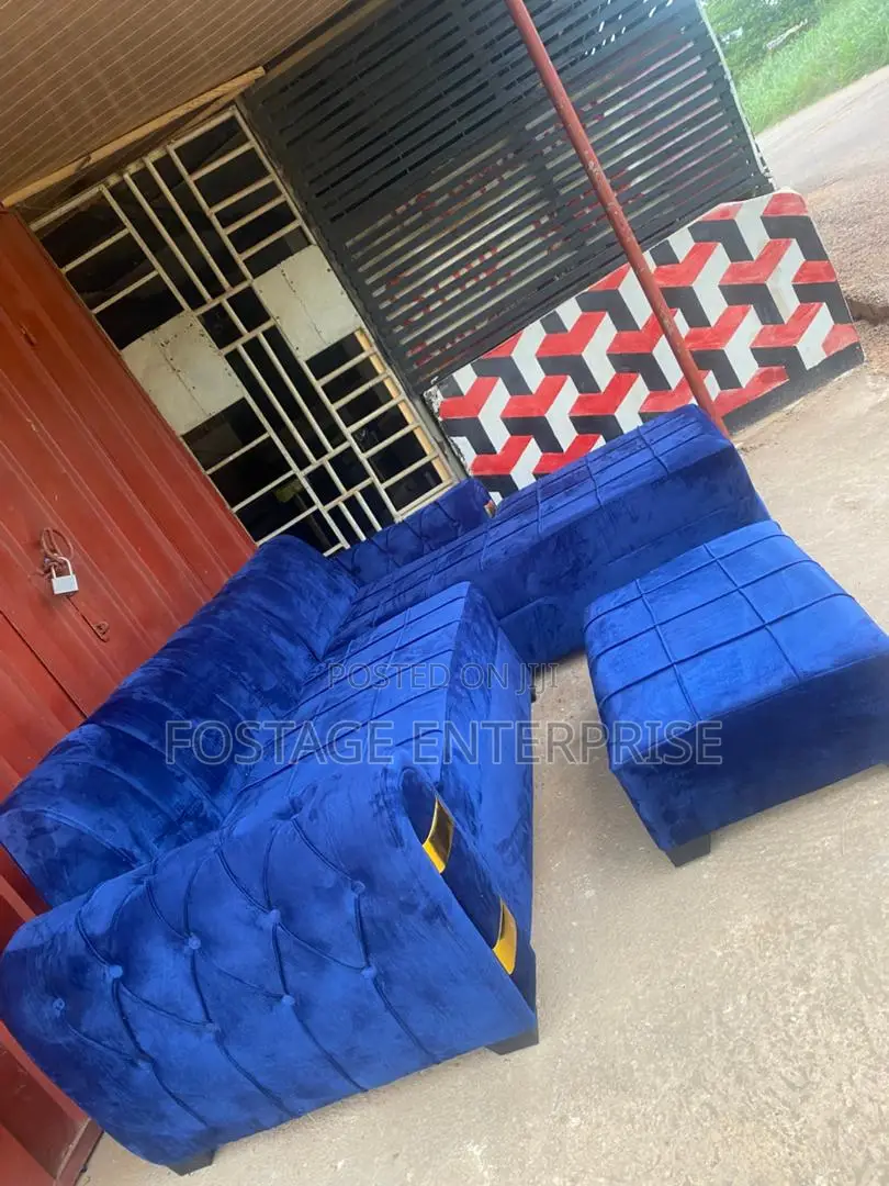 Blue Black L Shape With a Centre Table Brand New
