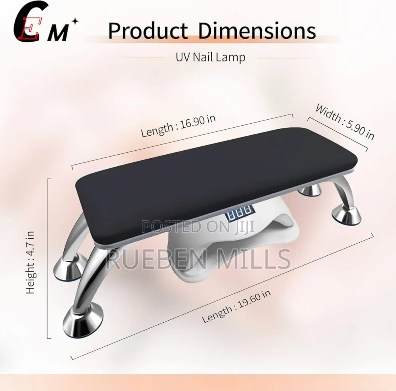 Black Nail Hand or Arm Rest Cushion for Nail Polishing