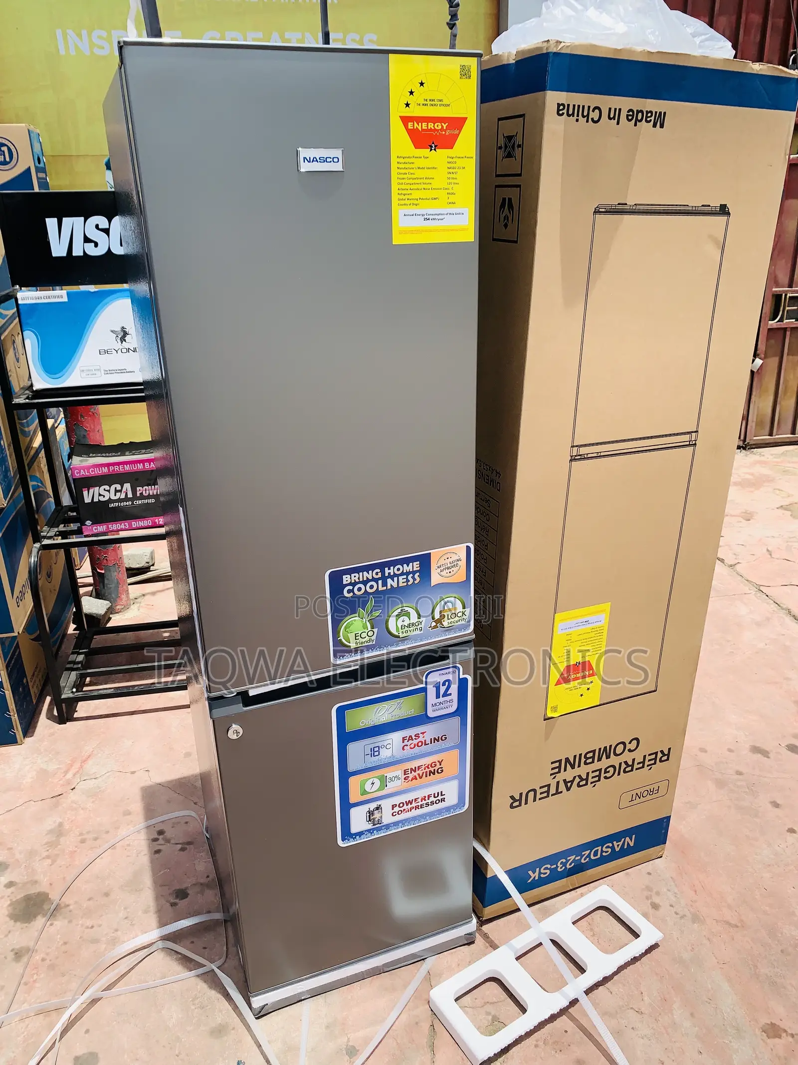 Nasco 170l Bottom Freezer Refrigerator