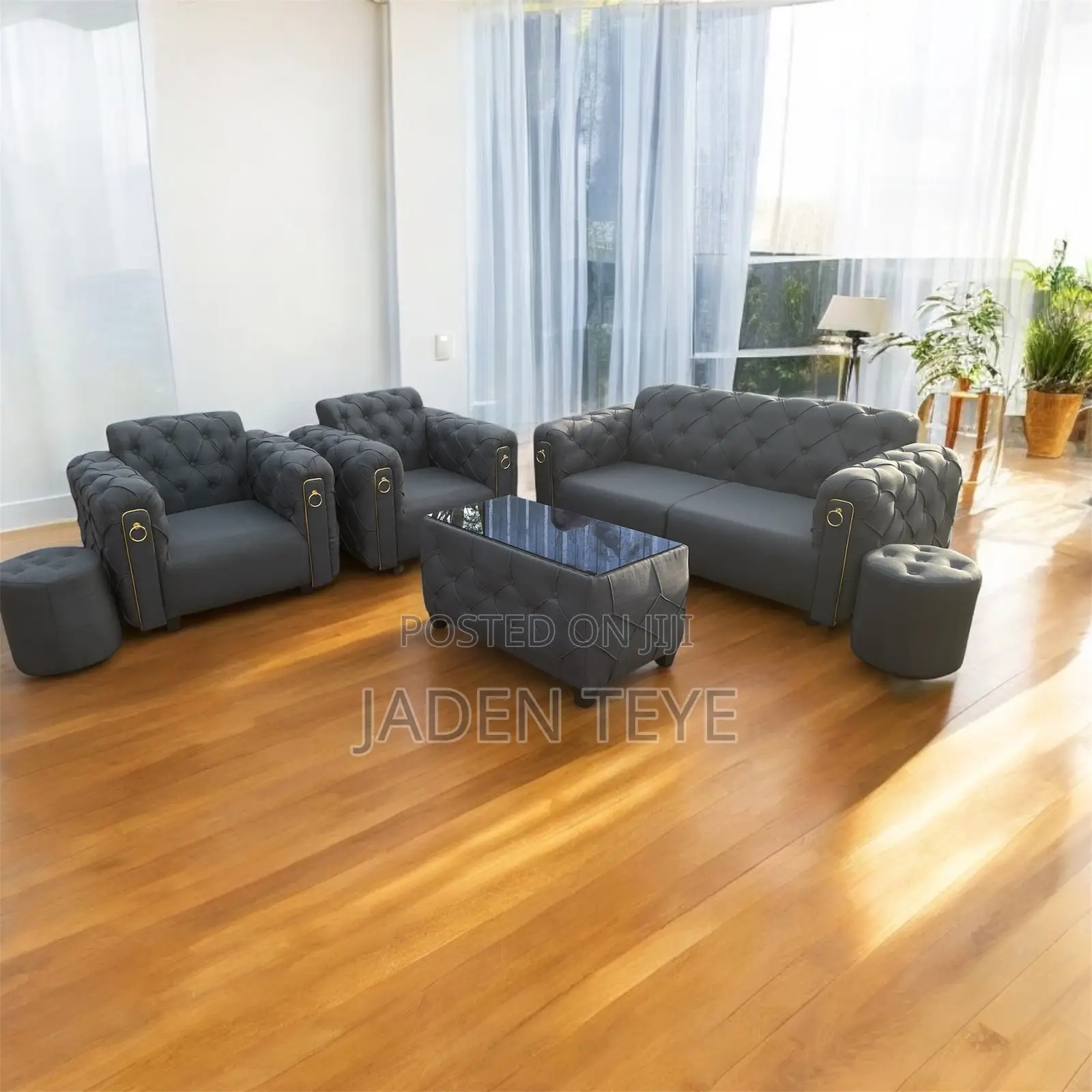 Ash Fabric Family Set Sofa